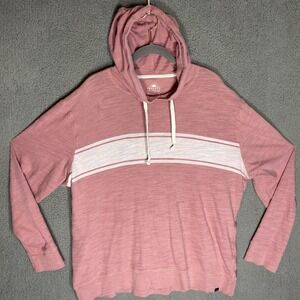 Faherty Men's Sz 2XL Surf Stripe Slub Hoodie Sunwashed Red Lightweight Organic